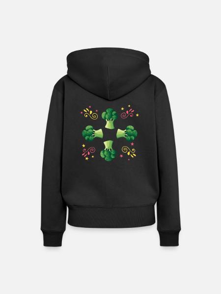 Brokkoli - Frauen Premium Bio Hoodie - Schwarz