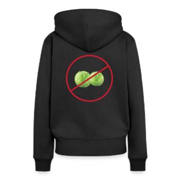 Rosenkohl Hasser - Frauen Premium Bio Hoodie - Schwarz - Hinten - Julia (174cm)