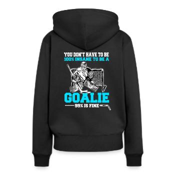 Eishockey Goalie - Frauen Premium Bio Hoodie - Schwarz - Hinten - Julia (174cm)