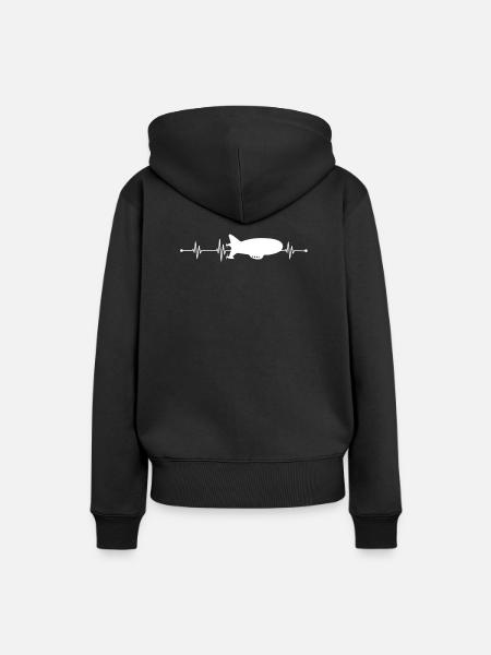 Zeppelin Herzschlag - Frauen Premium Bio Hoodie - Schwarz