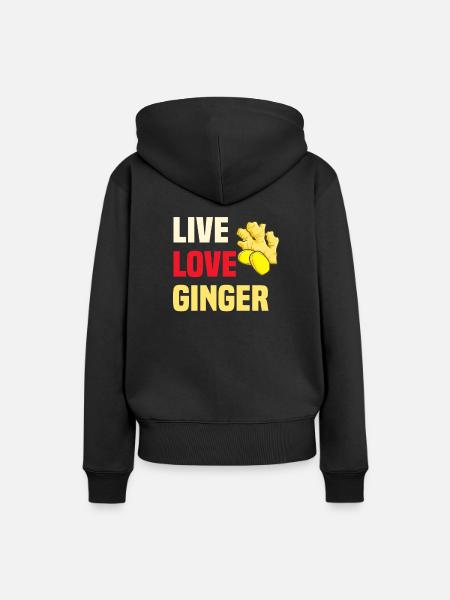 Ingwer Shirt - Frauen Premium Bio Hoodie - Schwarz