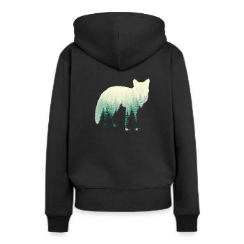 Renard dans le brouillard - Sweat à capuche Premium bio Femme - noir - Dos - Julia (174cm)