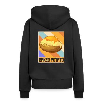 Pomme de terre au four - Sweat à capuche Premium bio Femme - noir - Dos - Julia (174cm)