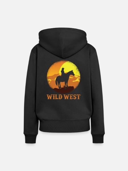 Wild West Cowboy - Frauen Premium Bio Hoodie - Schwarz