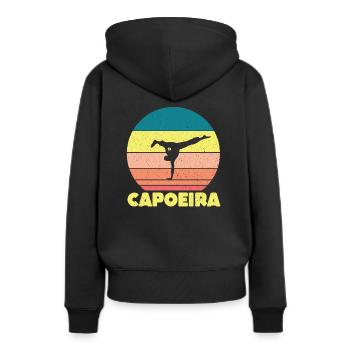 Capoeira - Sweat à capuche Premium bio Femme - noir - Dos - Julia (174cm)
