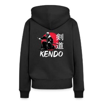 Kendo - Sweat à capuche Premium bio Femme - noir - Dos - Julia (174cm)
