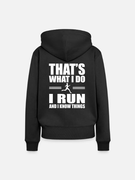 Lauf Läufer Laufen - Frauen Premium Bio Hoodie - Schwarz