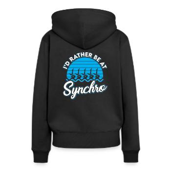 Synchronschwimmen - Frauen Premium Bio Hoodie - Schwarz - Hinten - Julia (174cm)