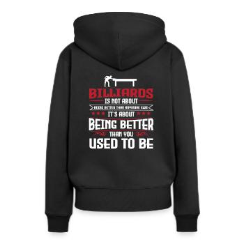 Billard - Frauen Premium Bio Hoodie - Schwarz - Hinten - Julia (174cm)