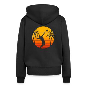 Beach-volley - Sweat à capuche Premium bio Femme - noir - Dos - Julia (174cm)