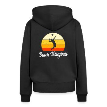 Beach-volley - Sweat à capuche Premium bio Femme - noir - Dos - Julia (174cm)