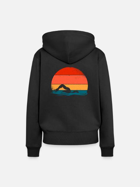 Schwimmen - Frauen Premium Bio Hoodie - Schwarz