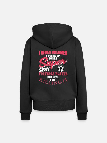 Footgolf Spieler - Frauen Premium Bio Hoodie - Schwarz