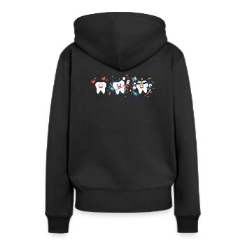Dent - Sweat à capuche Premium bio Femme - noir - Dos - Julia (174cm)
