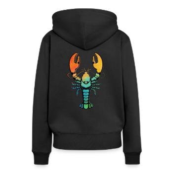 Languste - Frauen Premium Bio Hoodie - Schwarz - Hinten - Julia (174cm)