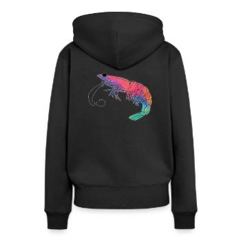 Crevette - Sweat à capuche Premium bio Femme - noir - Dos - Julia (174cm)