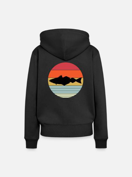 Seelachs - Frauen Premium Bio Hoodie - Schwarz