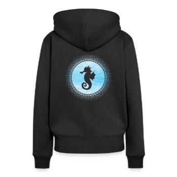 Hippocampe - Sweat à capuche Premium bio Femme - noir - Dos - Julia (174cm)