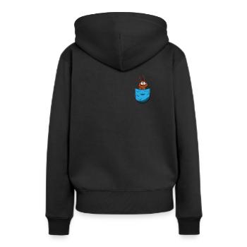 Sac chemise aux puces - Sweat à capuche Premium bio Femme - noir - Dos - Julia (174cm)
