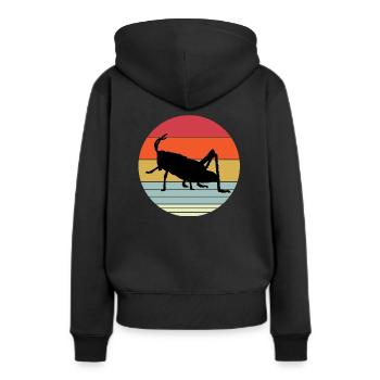 Sauterelle - Sweat à capuche Premium bio Femme - noir - Dos - Julia (174cm)