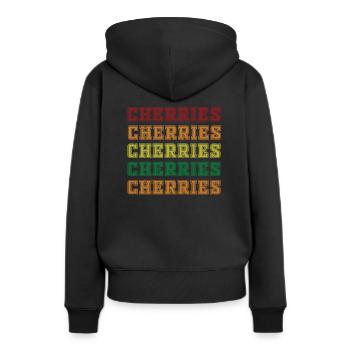 Cerises - Sweat à capuche Premium bio Femme - noir - Dos - Julia (174cm)