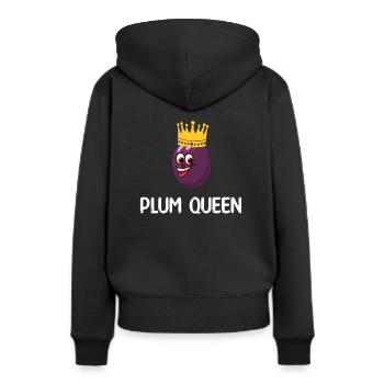 Reine des prunes - Sweat à capuche Premium bio Femme - noir - Dos - Julia (174cm)