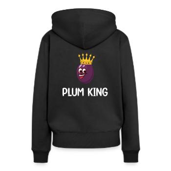 Roi Prune - Sweat à capuche Premium bio Femme - noir - Dos - Julia (174cm)