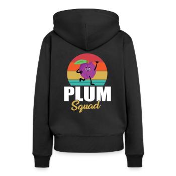 Escouade Prune - Sweat à capuche Premium bio Femme - noir - Dos - Julia (174cm)