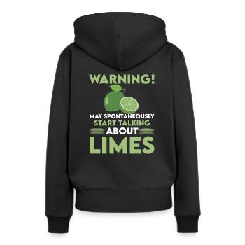Limette Liebhaber - Frauen Premium Bio Hoodie - Schwarz - Hinten - Julia (174cm)