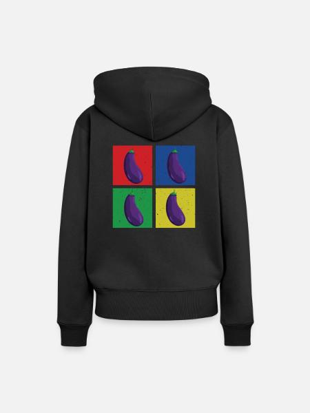 Auberginen - Frauen Premium Bio Hoodie - Schwarz