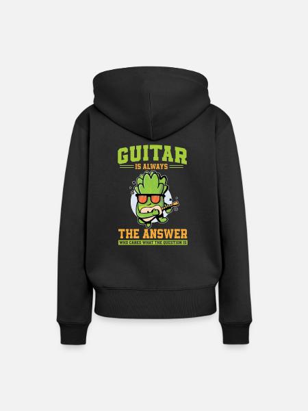 Kopfsalat Gitarre - Frauen Premium Bio Hoodie - Schwarz