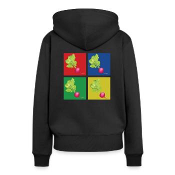 Team Radishes - Women’s Premium Organic Hoodie - black - Back - Julia (174cm)