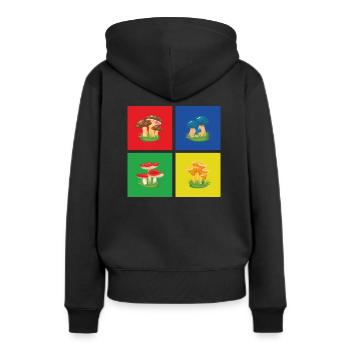 Fungi - Women’s Premium Organic Hoodie - black - Back - Julia (174cm)