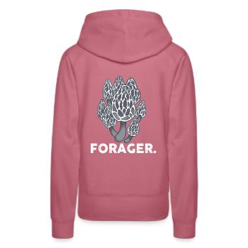 Pilzsammler - Frauen Premium Bio Hoodie - Malve - Hinten - Isabella (175cm)