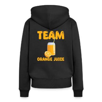 Jus d’orange de l’équipe - Sweat à capuche Premium bio Femme - noir - Dos - Julia (174cm)