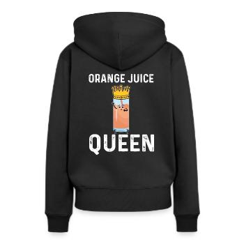 Jus d’orange Queen - Sweat à capuche Premium bio Femme - noir - Dos - Julia (174cm)