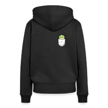 Kohl Brusttasche - Frauen Premium Bio Hoodie - Schwarz - Hinten - Julia (174cm)
