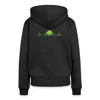 Kohl Herzschlag - Frauen Premium Bio Hoodie - Schwarz - Hinten - Julia (174cm)