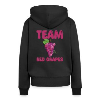 Équipe Raisins Rouges - Sweat à capuche Premium bio Femme - noir - Dos - Julia (174cm)