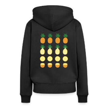 Ananas - Sweat à capuche Premium bio Femme - noir - Dos - Julia (174cm)