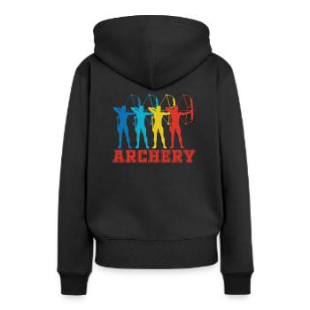 Archerie - Sweat à capuche Premium bio Femme - noir - Dos - Julia (174cm)