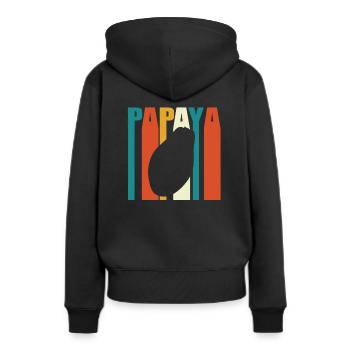 Papaya - Frauen Premium Bio Hoodie - Schwarz - Hinten - Julia (174cm)