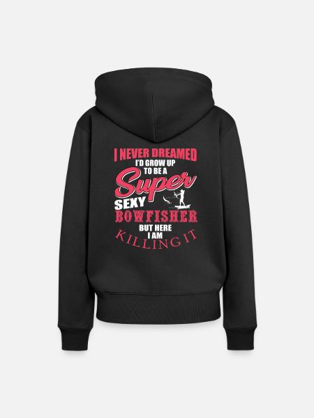 Bogenfischer - Frauen Premium Bio Hoodie - Schwarz