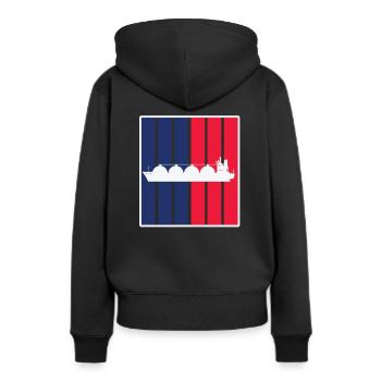 LNG Tanker - Frauen Premium Bio Hoodie - Schwarz - Hinten - Julia (174cm)