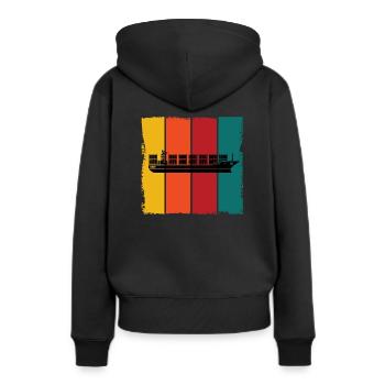 Porte-conteneurs - Sweat à capuche Premium bio Femme - noir - Dos - Julia (174cm)