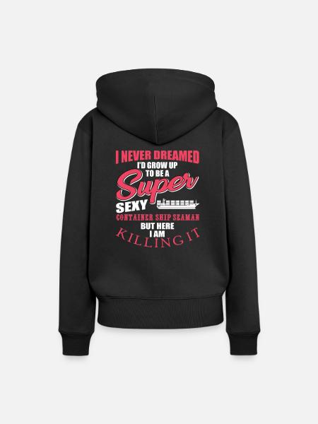 Containerschiff Seeman - Frauen Premium Bio Hoodie - Schwarz