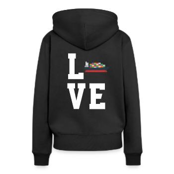 Porte-conteneurs - Sweat à capuche Premium bio Femme - noir - Dos - Julia (174cm)