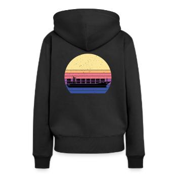 Porte-conteneurs - Sweat à capuche Premium bio Femme - noir - Dos - Julia (174cm)
