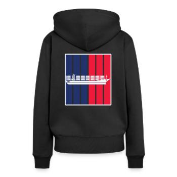 Porte-conteneurs - Sweat à capuche Premium bio Femme - noir - Dos - Julia (174cm)
