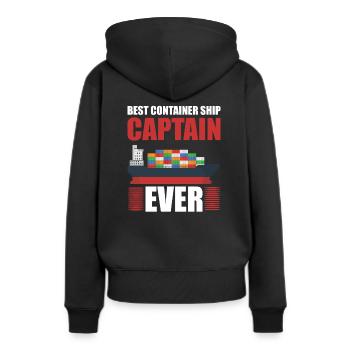 Meilleur capitaine de porte-conteneurs - Sweat à capuche Premium bio Femme - noir - Dos - Julia (174cm)